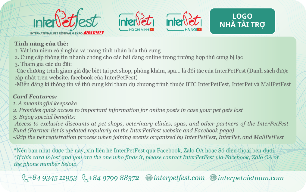 Thẻ định danh thú cưng - Mặt sau